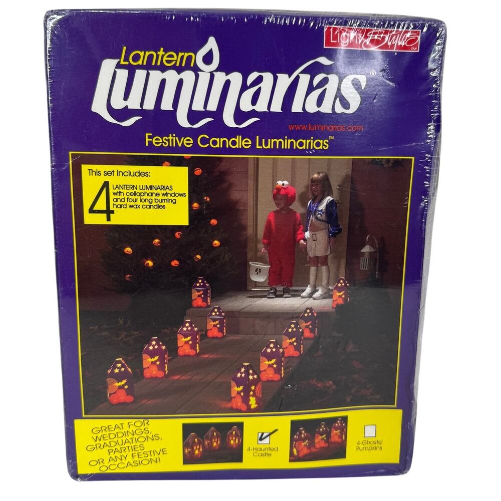 Vintage Paper Luminaries Halloween Haunted Castle Lanterns Sealed New